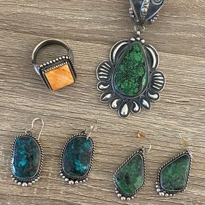 Artisan Native American Sterling Silver and Turquoise Jewelry